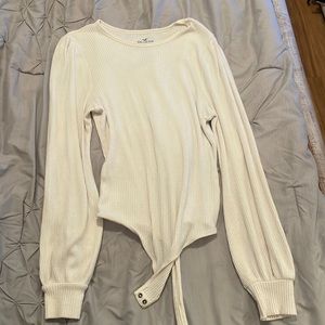 Cream Long sleeve bodysuit